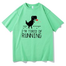 아두이노 Frontend 프로그래머 셔츠 Chrome Dino Geek 해커 코더 선물 웹 개발자 Tshirt Mens Cotton Tee I, 05 Light Green_03 L