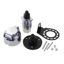 RV파트 캠핑카파트 캠핑카 vodool 12v 7 way rv 보트 트럭 트레일러 금속 플러그 커넥터 어댑터 소켓 키트 유럽 표준 rv 트레일러 액세서리, 은