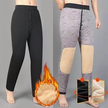 발열팬츠 보온바지 모피 라이닝 탄성 블랙 솔리드 컬러