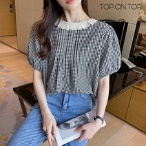 탑온탑 캐롤 잔체크블라우스 TP2214049