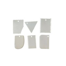 도예 조소 6 팩 플라스틱 도자기 스크래퍼 도구 점토 질감 클레이 피스 공예, 6 white