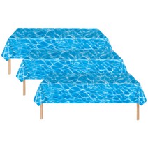 물결 테이블보 방수 파티 식탁보 6인용 275 x 140 cm 여름 바다 환경 구성 파티용품, 2개