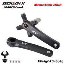 자전거크랭크 픽시크랭크 크랭크암 Goldix XT 자전거 크랭크 세트 104bcd 라운드 타원 32T 36T 36T 38T 넓은 좁은 체인 링 170mm 175mm 알루미늄, 크랭크만, 34톤