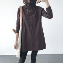 루즈핏 터틀넥 반목 반폴라 롱스타일 니트티