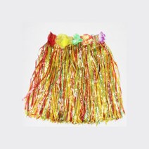 훌라 치마 믹스 40cm 무지개 수술 스커트 훌라춤 하와이안