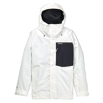 Burton 남성용 표준 Powline 고어텍스 2L 재킷 스타우트 화이트/트루 블랙 라지