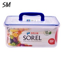 키친아트 소렐 밀폐용기 핸디형 직사각 3L 비스프리 반찬통 김치통 플라스틱 용기