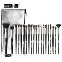 make up brush 붓 메이크업 MAANGE-메이크업 브러쉬 세트 내추럴 헤어 파운데이션 파우더 아이섀도우 메이, 한개옵션1, 11 20pcs with bag-F