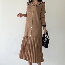 올리 더블버튼 니트 원피스(2col)