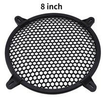 카오디오튜닝 서브 우퍼 차량용스피커 최신 라우드 스피커 보호 메쉬 커버 네트 자동차 파워 앰프 서클 유, 02 Black-8 inch