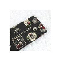 원단 재봉 자투리 천 패브릭 프린트 기본 직물 반 야드 두꺼운 면직물 일본 복고풍 인쇄 수제 DIY 가방 입 골드 패키지 조직 100 면 B421, B black_half yard