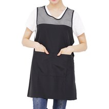 [앞치마와가운] 앞치마의모든것 원피스형 생활방수 식당 서빙 앞치마, AE251검정L, 1개