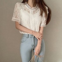 탑온탑 러블리 레이스 블라우스 TP2214078