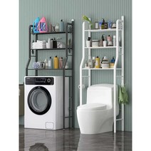 펜트리 선반 세탁기 수납장 공간활용 베란다 건조기, 넓어진 흰색 3단 드럼세탁기 선반(수건걸이 포함)