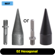 나무 분할 드릴 비트 Firewood Drill Bit Wood Splitter Log Breaker Reamer Woodworking Tool, [02] Hexagonal