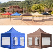 접이식 캐노피천막 바람막이벽면 풀세트 야외천막 방수 행사용천막 포장마차천막 옥상천막 그늘막천막 아웃도어텐트, DZ투명풀 2X2 블루