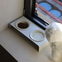 선유 강아지 스텐 도자기 밥그릇 식기, 1구, 아이보리