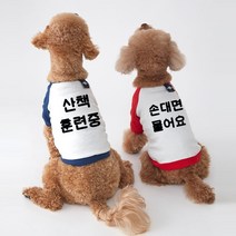 프라이비티 강아지 커스텀 티셔츠 문구 추가 애완견 나그랑 야간 산책 반사소재 추가가능 한장제작 소량제작 커스텀애견의류, 레드