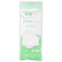 비엠 황사 방역용 마스크 KF94 (5매입) 대형 화이트, 1개