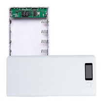 8x 18650 배터리 DIY 파워 - 뱅크 박스 홀더 케이스 듀얼 USB 충전기 W / LED 조명, 하얀색