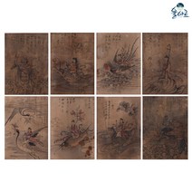 서수신선도 8폭 민화 도안 민화그리기 본그림 공모전 취미 원데이클래스 컬러링 수업자료 본, 서수신선도(5), 고급 닥순지, 대형(추천)