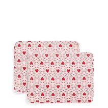 Vera Bradley 면 양면 플레이스 매트 2개 세트 시트러스 페이즐리 재활용