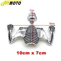 크롬 하이웨이 호크 해골 장식 바이저 할리 소프테일 바버 초퍼 7 인치 헤드 라이트 램프 머드 가드 동상, L