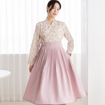 생활한복 철릭 원피스 분홍 아름꽃 다래원한복