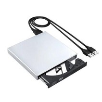 광학디스크 드라이브DVD ROM 외부 광학 드라이브 USB 2.0 CD/DVD-ROM CD-RW 플레이어 버너 슬림 리더 레코, 01 WHITE