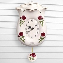 GB3601 도자기 장미 추 벽시계 화이트 제조한국 - 230125978EA, 본상품선택