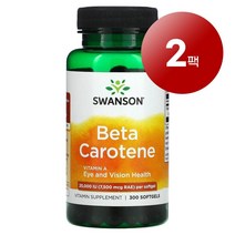 Swanson 항산화 관리 베타카로틴 Beta Carotene 25000IU RAE 7500mcg 300정 1팩, 2팩