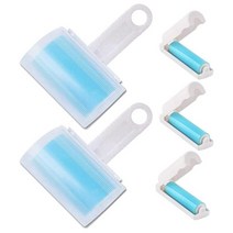 Washable Lint Roller 5 Pack Reusable Sticky Pet Hair Remover With Cover For Clothes Hairs Carseats P, [01] BlueWhite
