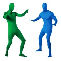 크로마키 슈트 의상 그린 블루 블랙 스크린 쫄쫄이, 하늘색