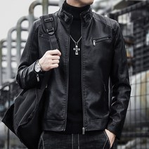 HAXING 남성 점퍼 가죽 재킷 남성 PU 레더 가을 패션 코트 M-4XL