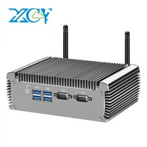 XCY 미니 PC 인텔 코어 i7-4500U 2x RS-232 직렬 포트 듀얼 기가비트 이더넷 와이파이 팬리스 산업용 컴퓨터 Windows Linux, 8G RAM 256G SSD WiFi, Intel Core i7-5500U