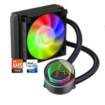 Dracaena 120mm AIO CPU 쿨러 120mm 라디에이터 누수 방지 기술 고유량 펌프 AMD Ryzen/Intel LGA 1700*/1200/115X용 RGB 액, Black (120mm)