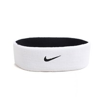 나이키 DRI-FIT 리버시블 양면 머리띠 헤드밴드 헤어밴드, White-Black
