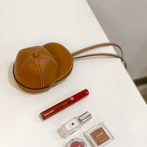 미니 라운드 크로스 숄더백 멀한 디자인의 리얼 가죽 후드백 숄더 여성 가방 통바우