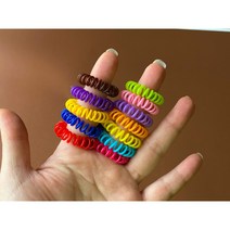 자국 없는 강아지 헤어밴드 애견 스프링 머리끈 나선형 코일밴드 1.5cm 랜덤컬러 10pcs