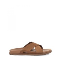 UGG 어그 for men 스웨이드 크로스 스트랩 슬라이드 웨인스콧 - 체스트넛