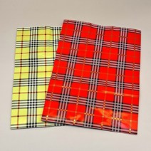체크무늬 플랫 종이쇼핑백 50매 1set 선물포장 손잡이봉투 b0867, 옐로우_50매