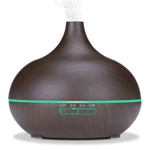 자동습도조절 통세척 가습기 캠핑 원격 제어 아로마 테라피 에센셜 오일 디퓨저 550ml 우드 그레인 초음파, 02 Dark-Wood Grain_03 US Plug
