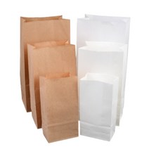 무지 친환경 크라프트 각대 봉투 튀김 도넛 치킨 디저트 감자 붕어빵 포장 페이퍼백 백색지 화이트 브라운 소형 중형 대형, 대 - 화이트, 1개, 1개