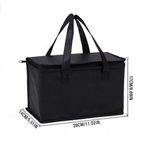 Portable Thermal Insulated Cooler Box Large Outdoor Camping Lunch Bento Bags Trips BBQ Meal Drink Zi, 02 Black L