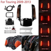 할리 투어링 글라이드 일렉트라로드 글라이드로드 킹 2009-2021 FLHTK flhr에 대한 오토바이 LED 라이트 리어 펜더 근막 세트, Fender Fascia 09-13 3