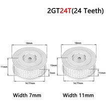 타이밍풀리 24 개 톱니 2gt 밍 풀리 보어 4mm 10mm 폭 2GT 동기 벨트 AF 1, 02 Bore 5mm_02 11mm