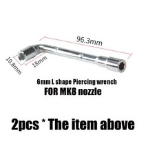 L자형 6mm 7mm 렌치 공구 고정 MK8 E3d 황동 노즐 5 IN 1 다기능 스패너 3D 프린터 액세서리 2 개, MK8 Nozzle Wrench