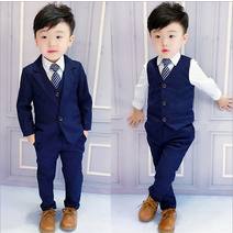 아동 신사블루정장세트 (자켓+조끼+바지+넥타이+남방)