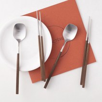 [바보사랑] 메이플우드 사각 수저세트[꾸미까], (상품)숟가락+젓가락 1세트, 상품:숟가락+젓가락1세트, 상세 설명 참조