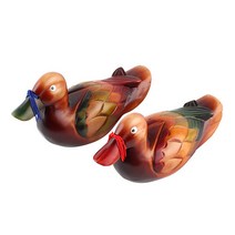 전통 목조각 원앙 오리 한쌍l부부금실 목각 장식 인형, S.19 x 6 x 높이 10.5cm